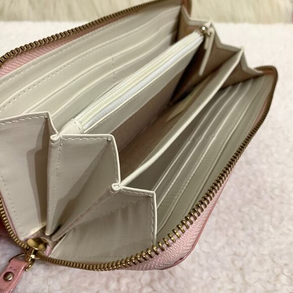 KATE SPADE Daycation Pink PAINTERLY OWL Zip Around NEDA Wallet - Picture 10 of 13